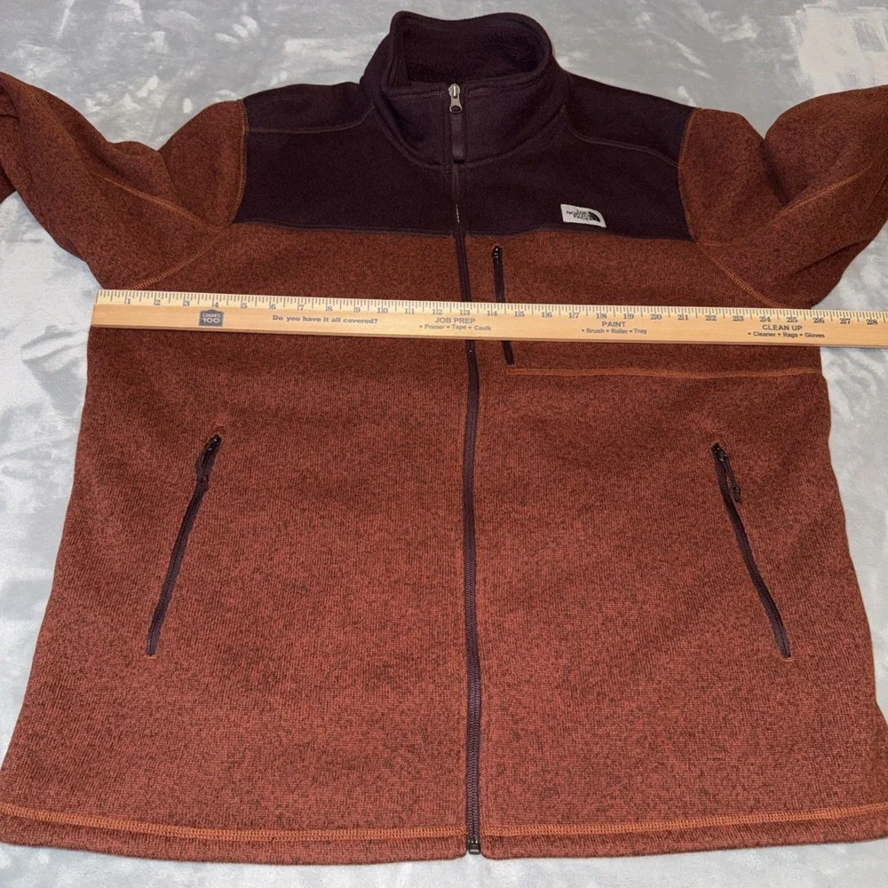The North Face Jacket Mens 2XL Rust Maroon Gordon Lyons Full Zip Fleece Winter